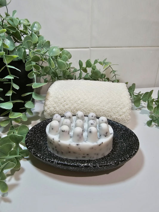 Palm free Goats Milk Massage Bar -Lavender & ylang ylang with Chia Seeds